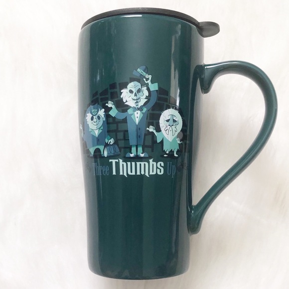 Disney Parks Haunted Mansion Hitchhiking Ghosts Three Thumbs Up Travel TO GO Mug